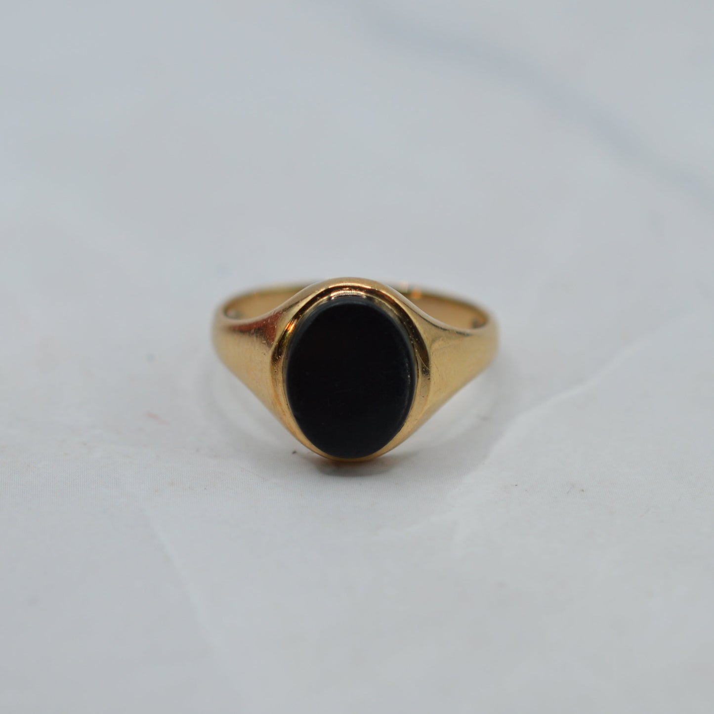 1970s Vintage 9ct Gold Onyx Signet Ring