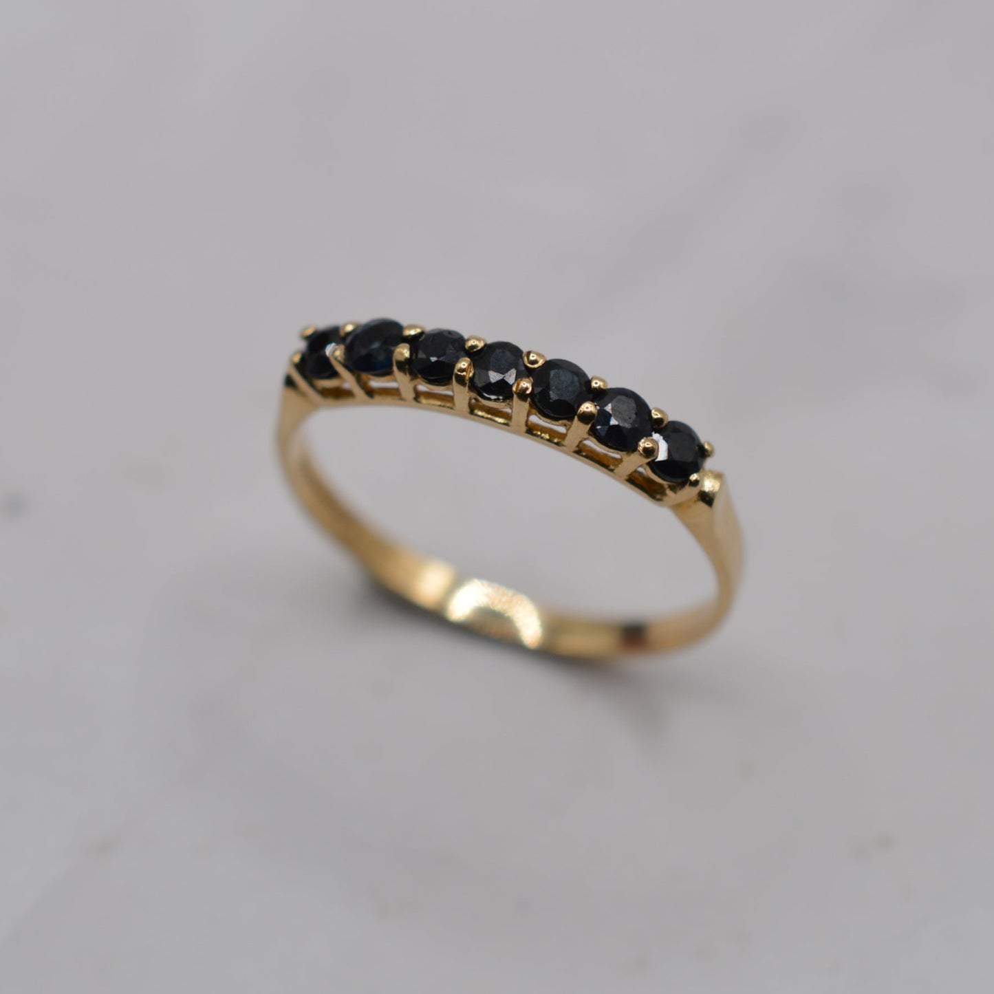 1990s 9ct Gold Sapphire Seven-Stone Half-Eternity Ring
