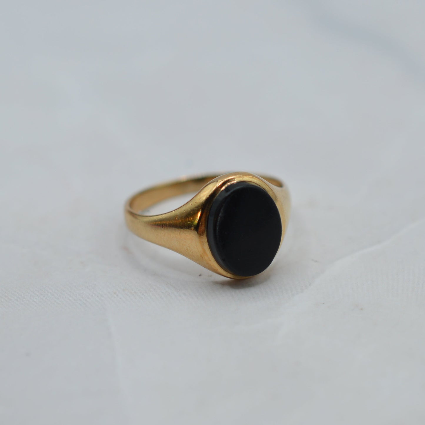 1970s Vintage 9ct Gold Onyx Signet Ring