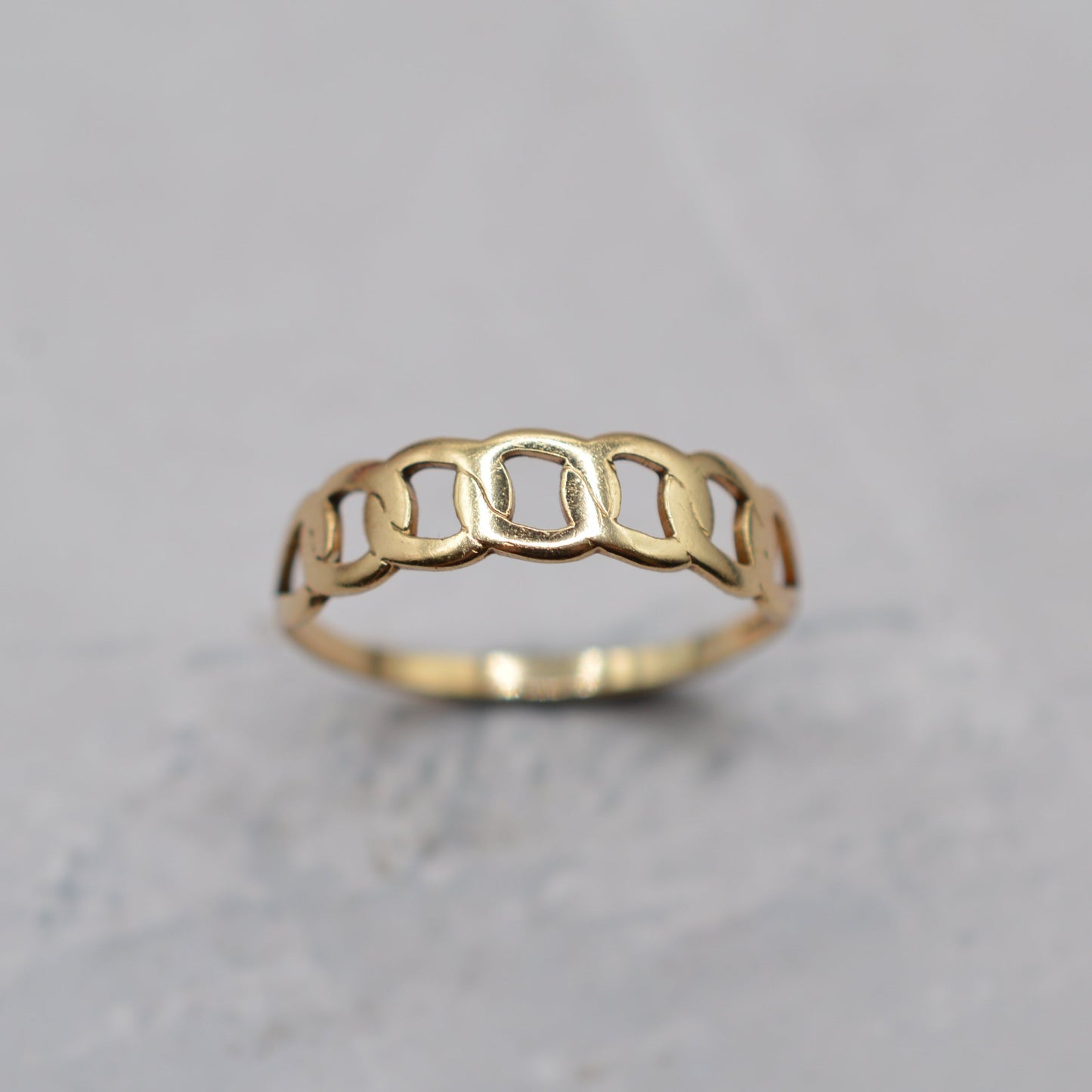 9ct Gold Cuban Chain Ring