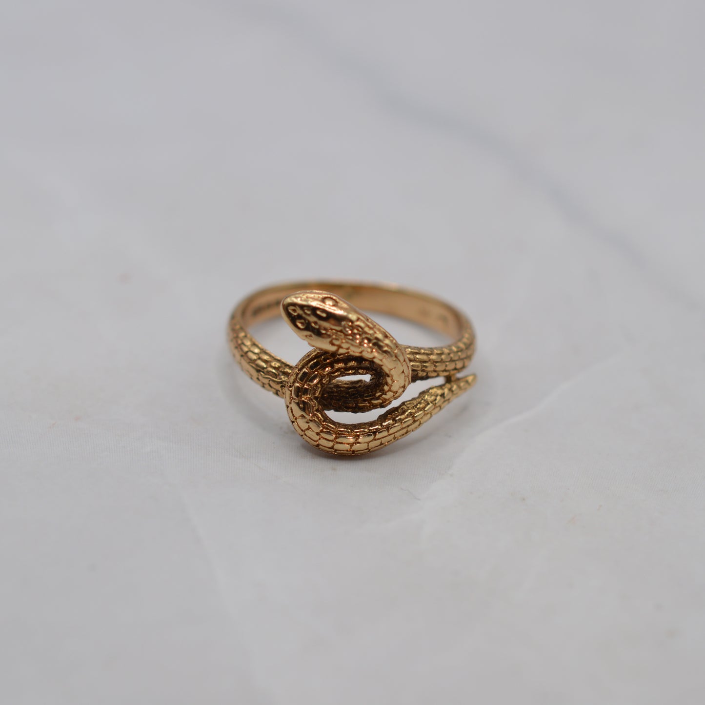 Chunky 9ct Gold Snake Ring