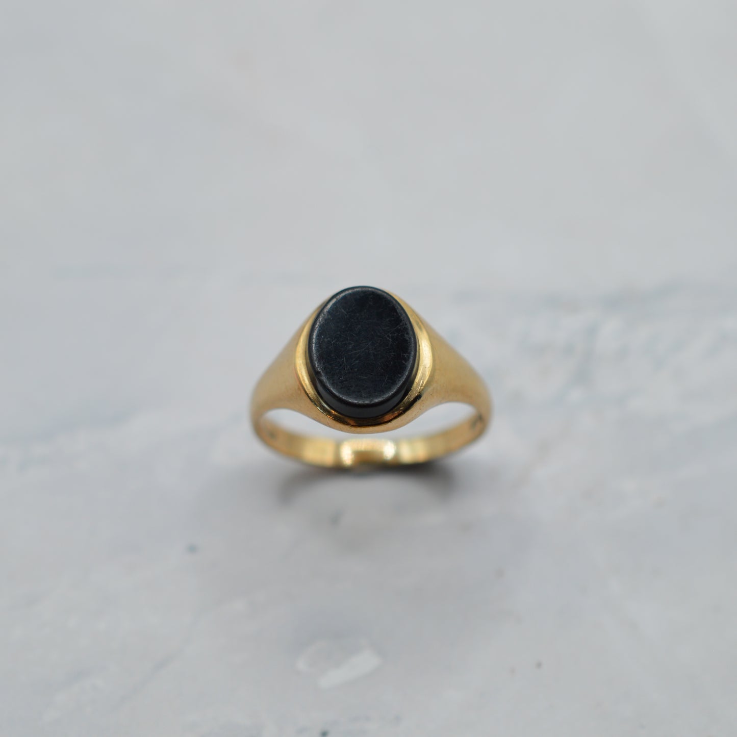 1970s Vintage 9ct Gold Onyx Signet Ring