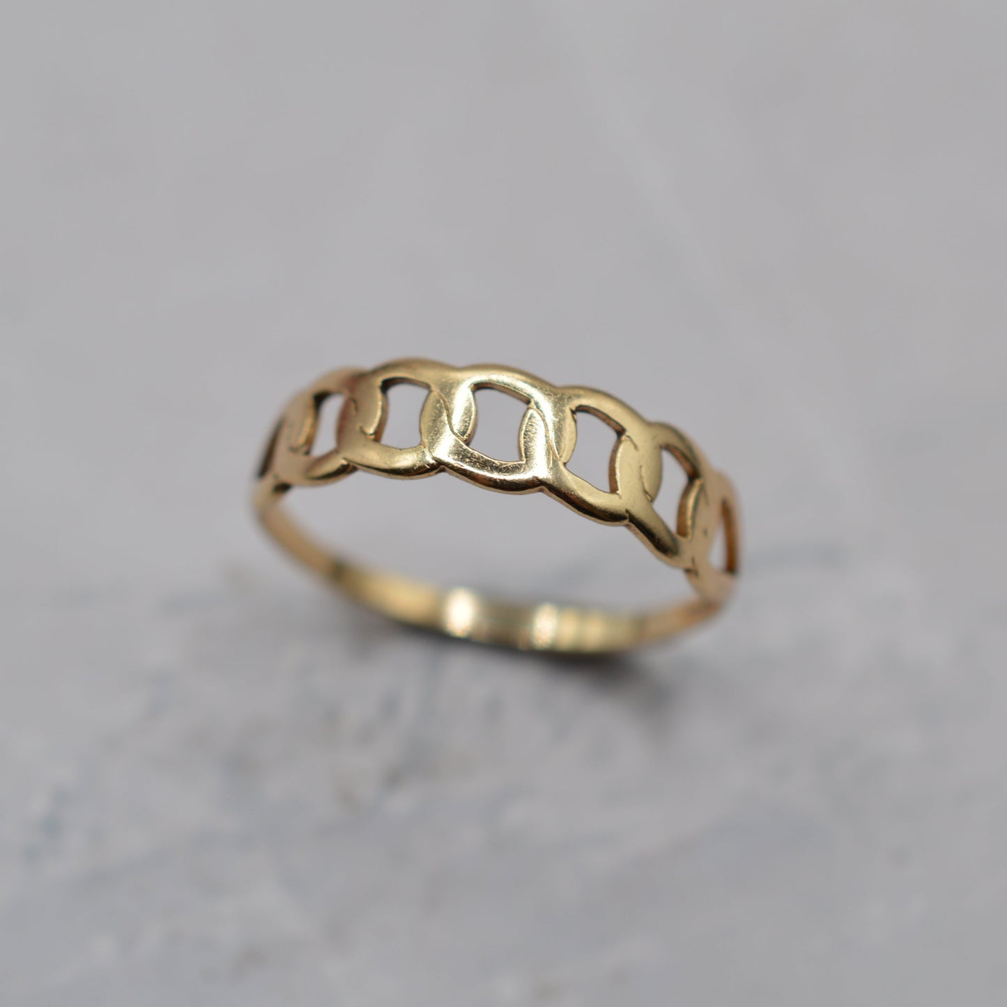 9ct Gold Cuban Chain Ring