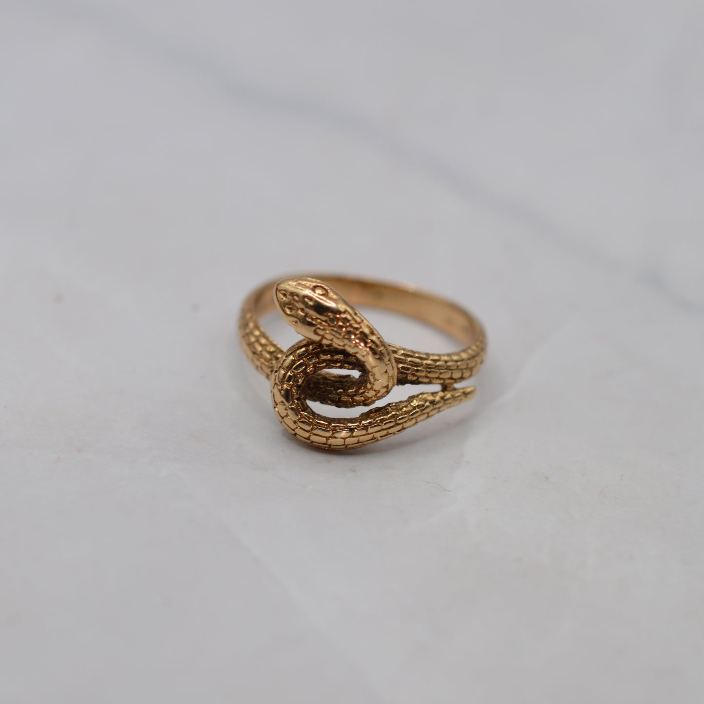 Chunky 9ct Gold Snake Ring