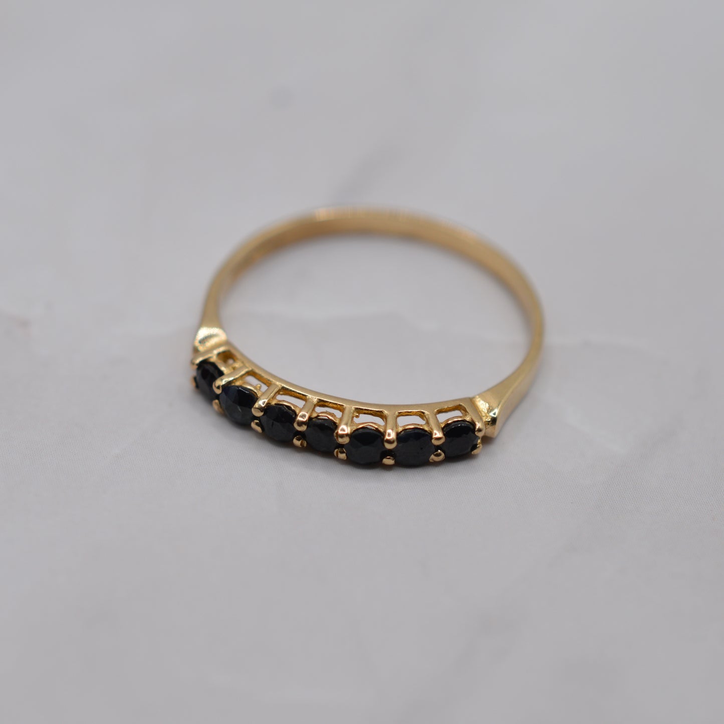 1990s 9ct Gold Sapphire Seven-Stone Half-Eternity Ring