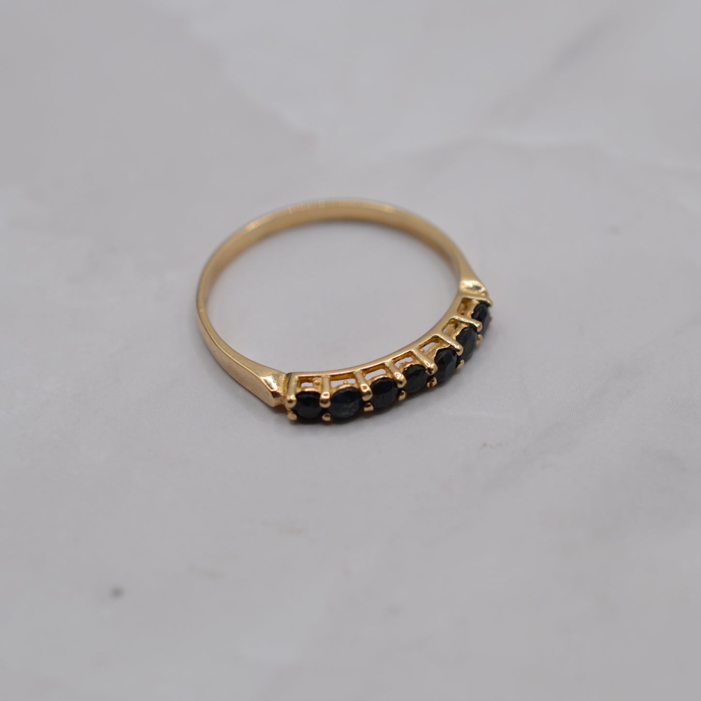 1990s 9ct Gold Sapphire Seven-Stone Half-Eternity Ring
