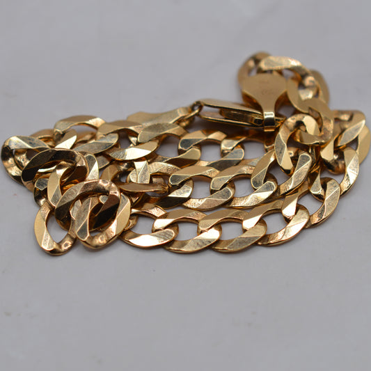 Vintage Heavy 9ct Gold Curb Link Bracelet
