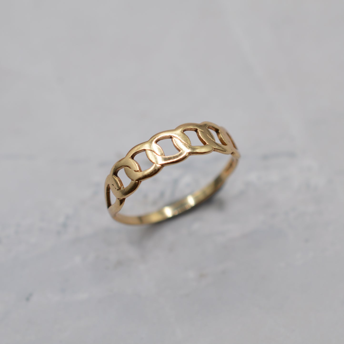 9ct Gold Cuban Chain Ring