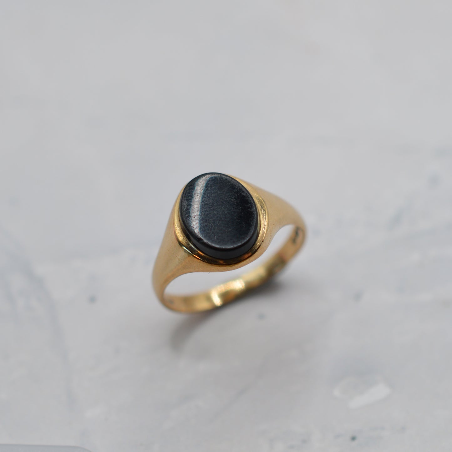 1970s Vintage 9ct Gold Onyx Signet Ring