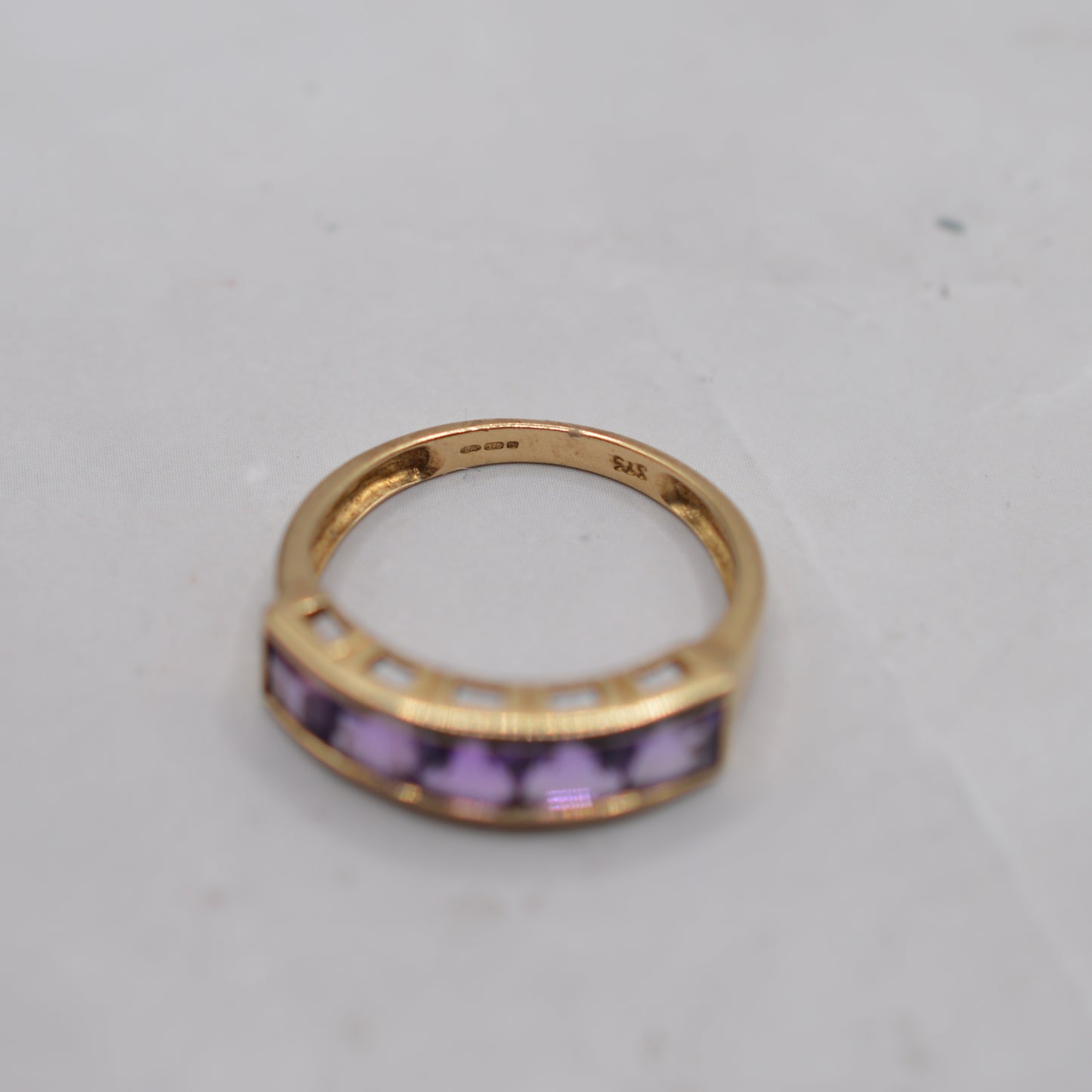 9ct Gold Amethyst Five-Stone Ring