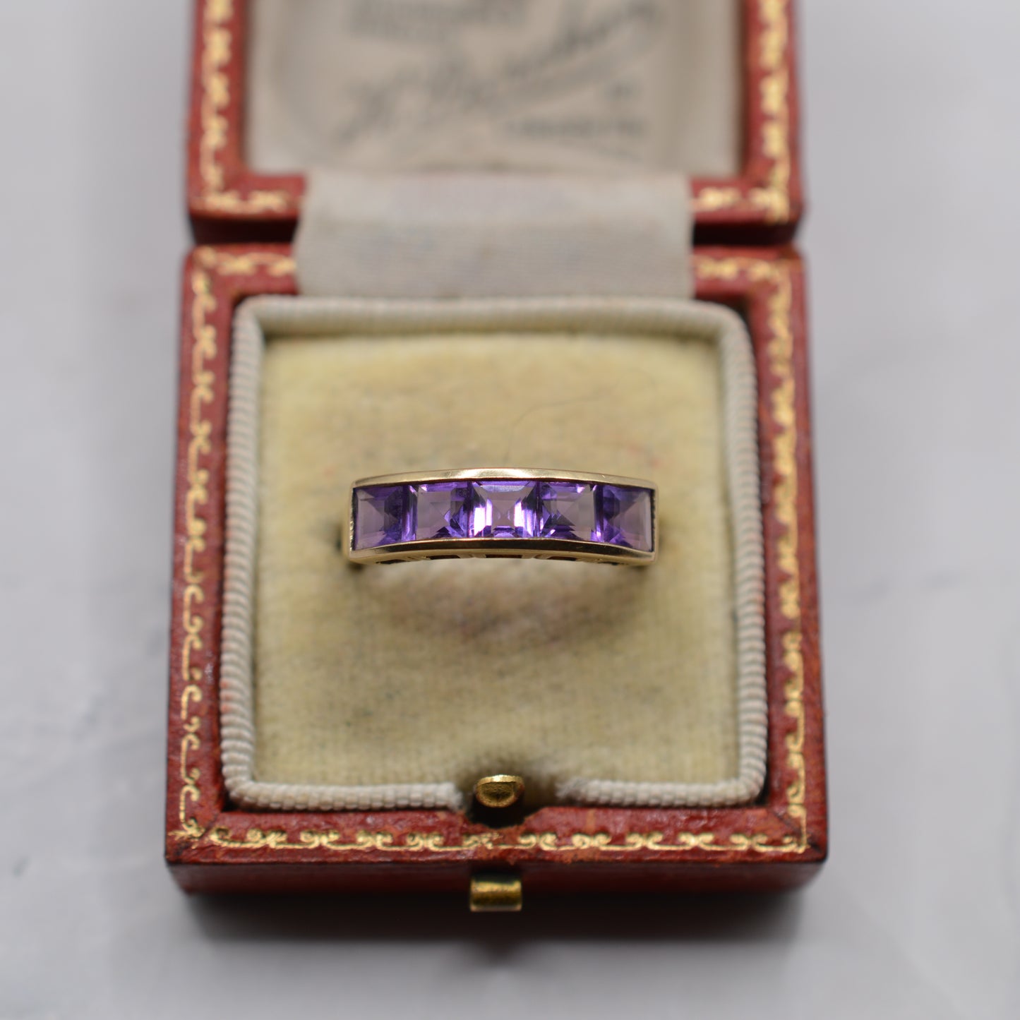 9ct Gold Amethyst Five-Stone Ring