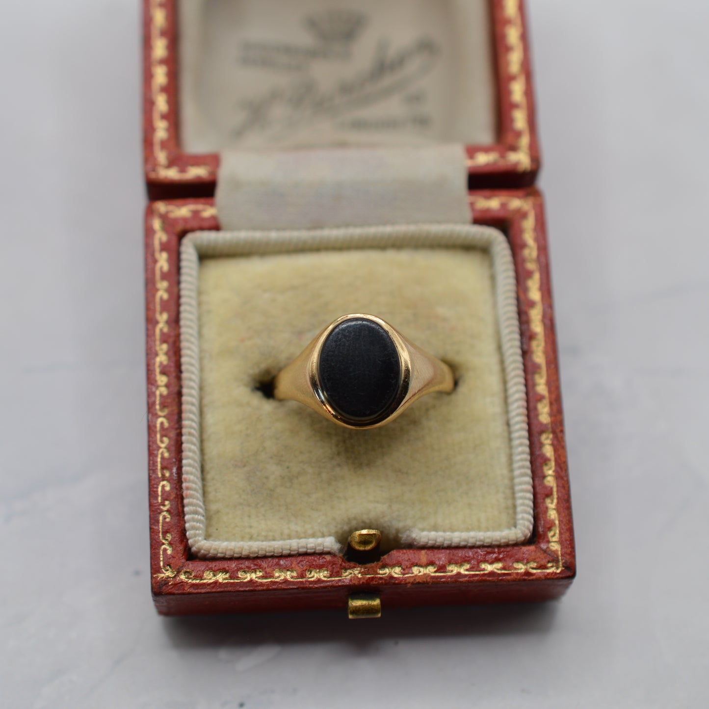 1970s Vintage 9ct Gold Onyx Signet Ring