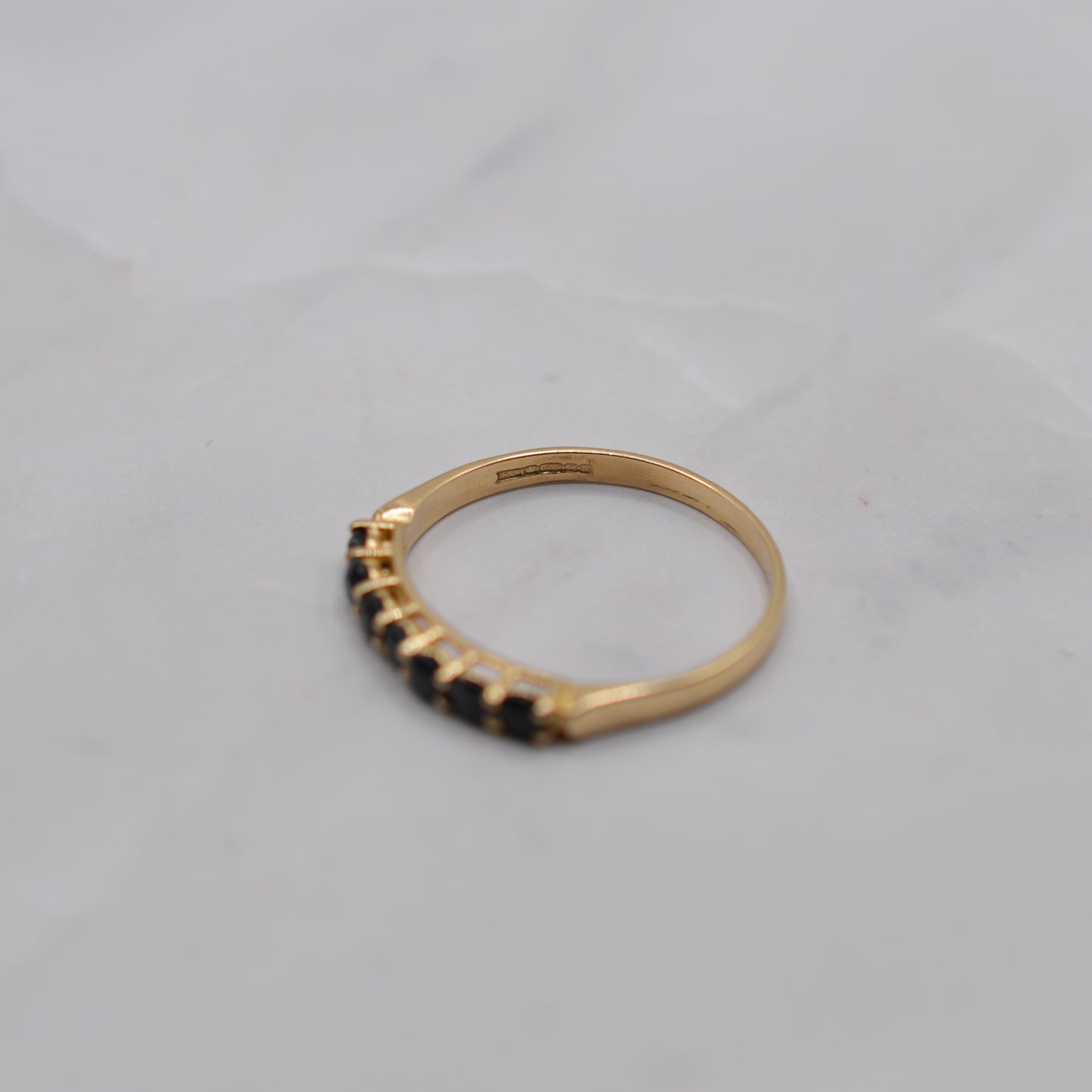 1990s 9ct Gold Sapphire Seven-Stone Half-Eternity Ring