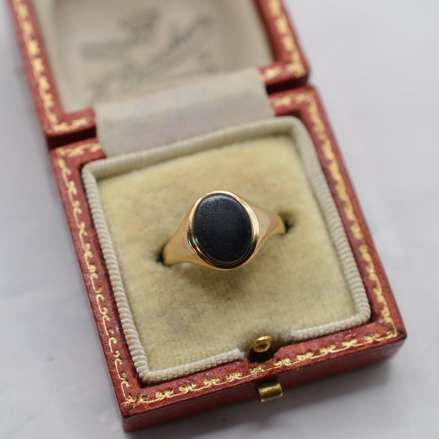 1970s Vintage 9ct Gold Onyx Signet Ring