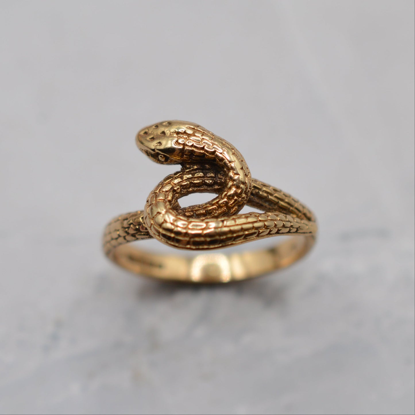 Chunky 9ct Gold Snake Ring
