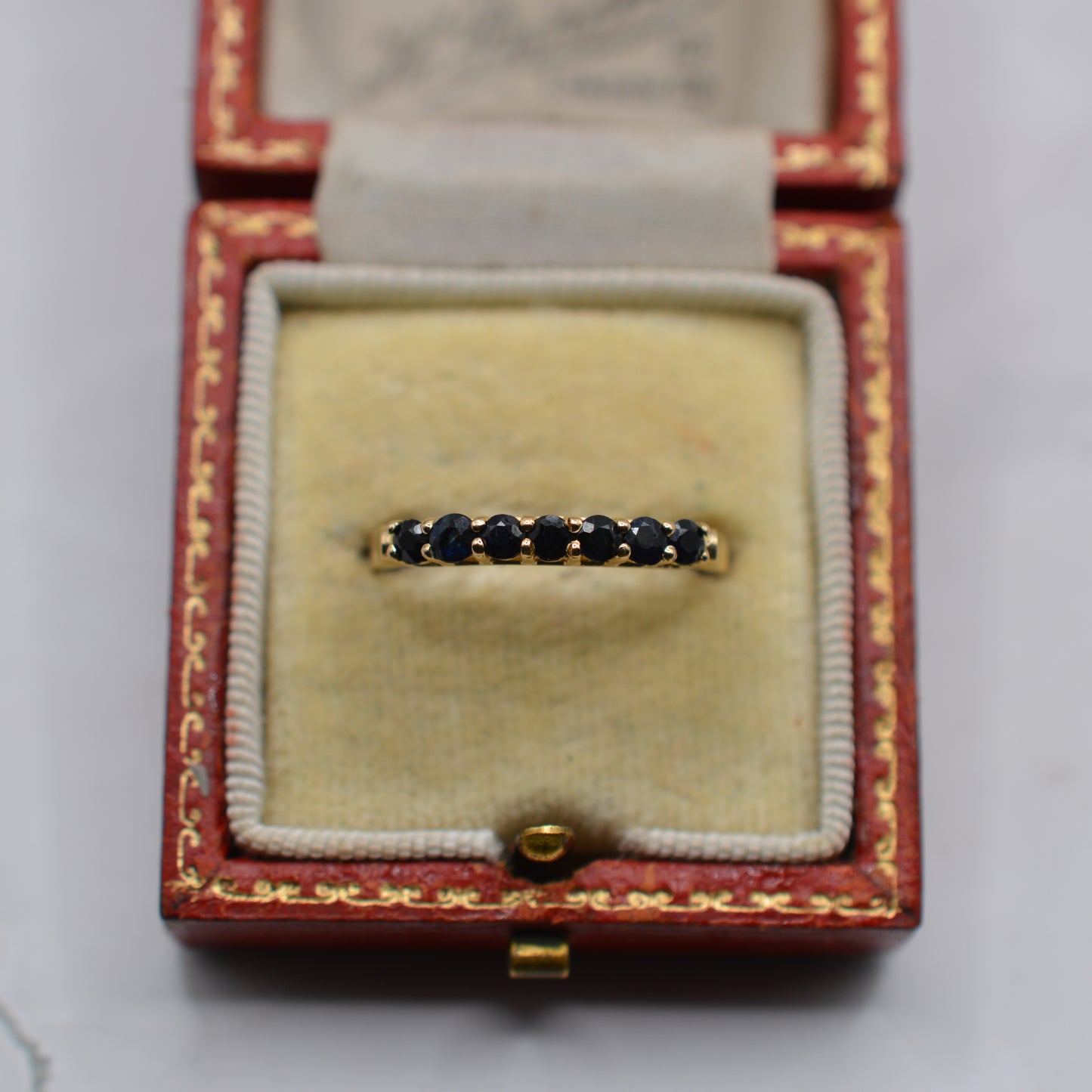 1990s 9ct Gold Sapphire Seven-Stone Half-Eternity Ring