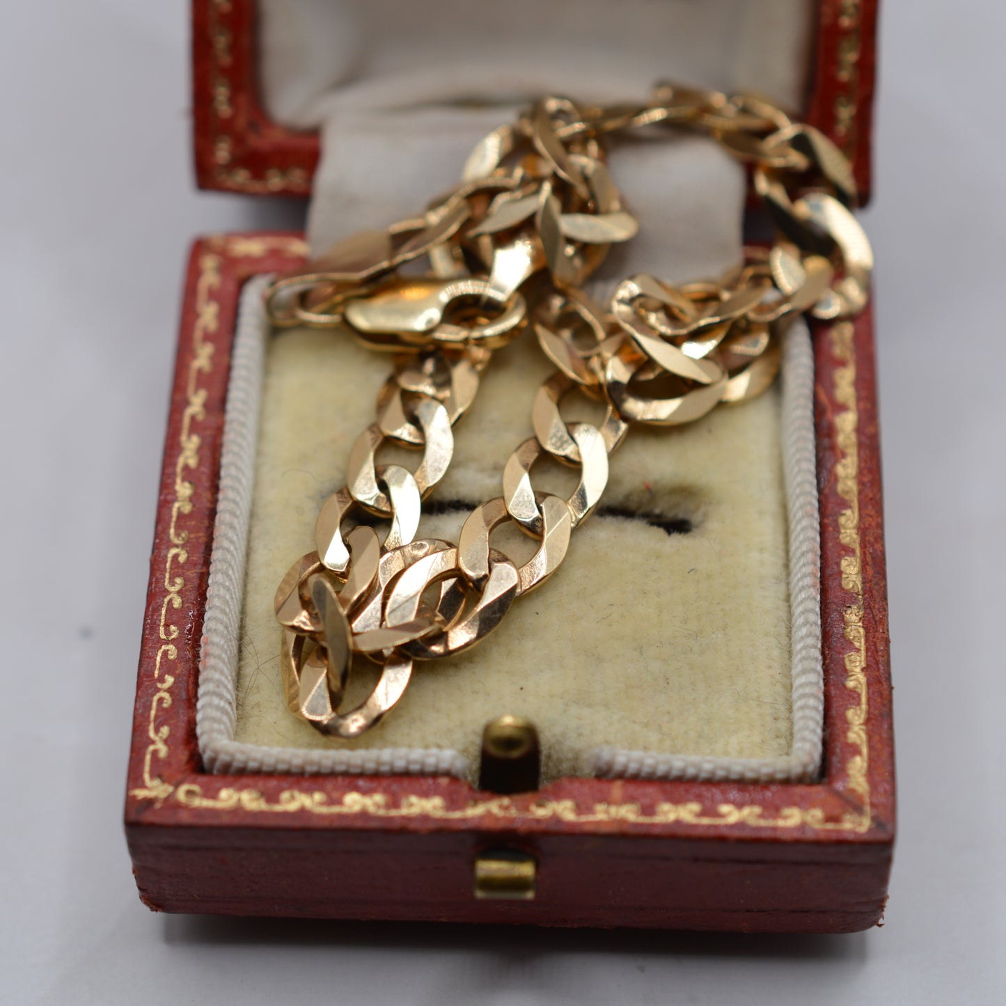Vintage Heavy 9ct Gold Curb Link Bracelet