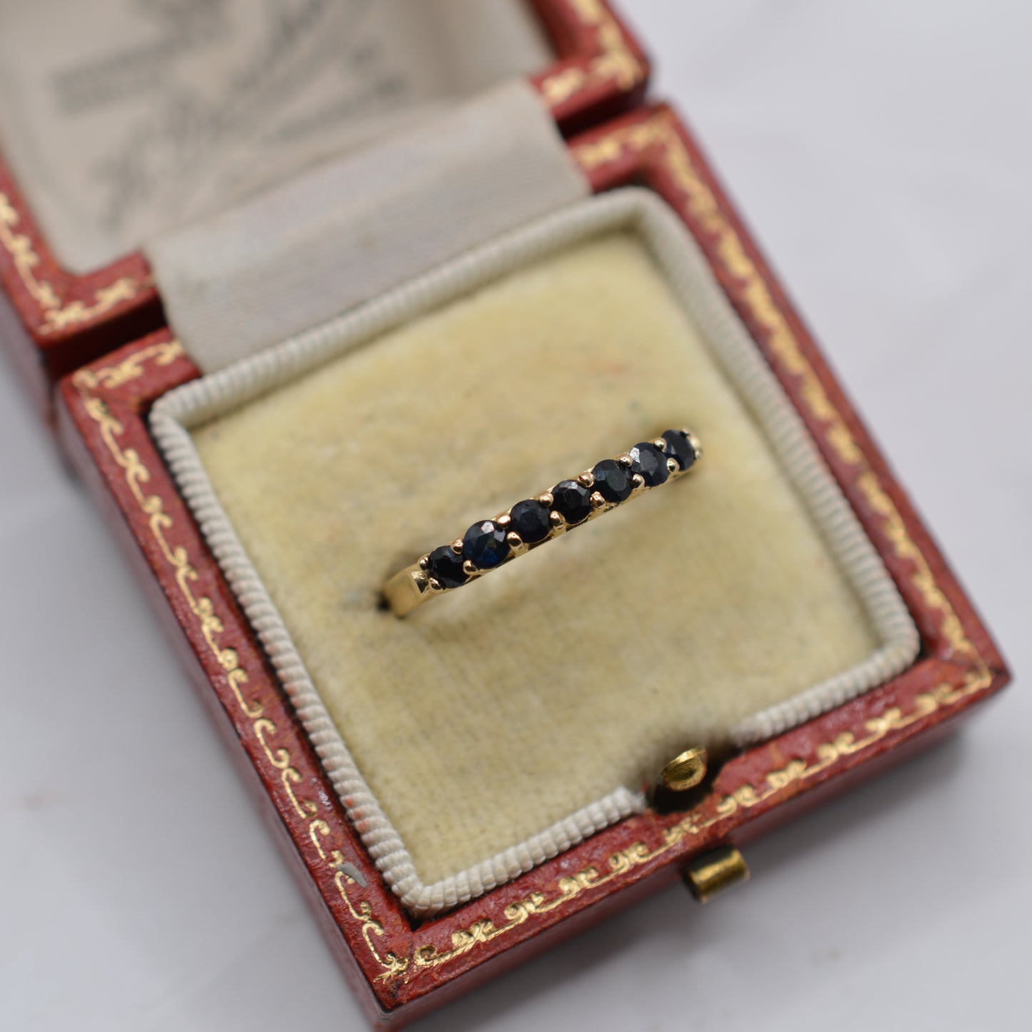 1990s 9ct Gold Sapphire Seven-Stone Half-Eternity Ring