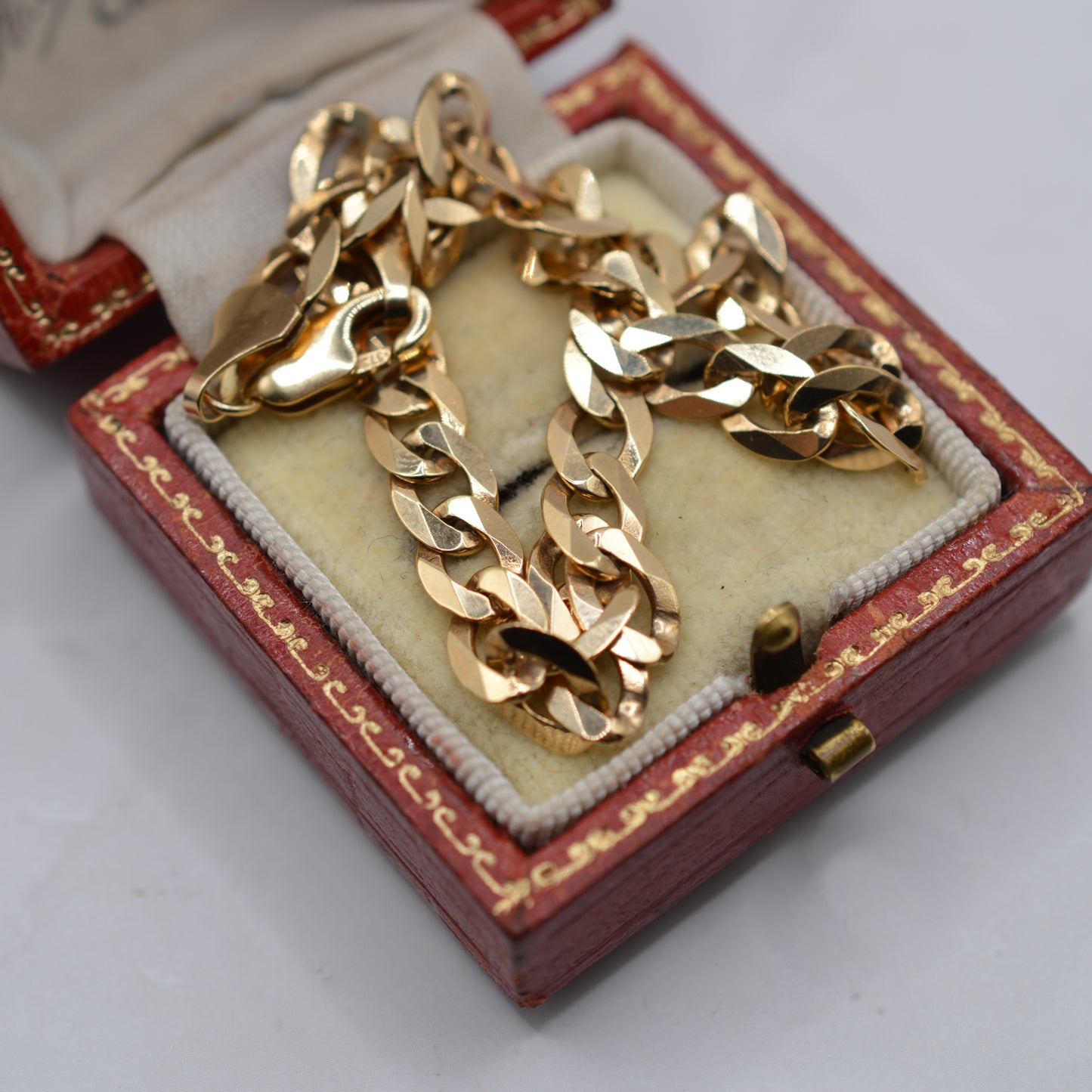 Vintage Heavy 9ct Gold Curb Link Bracelet