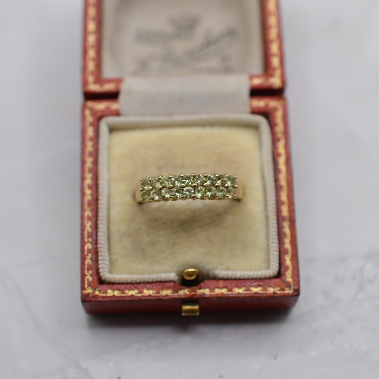 9ct Gold Green Amethyst (Prasiolite) Double-Row Ring