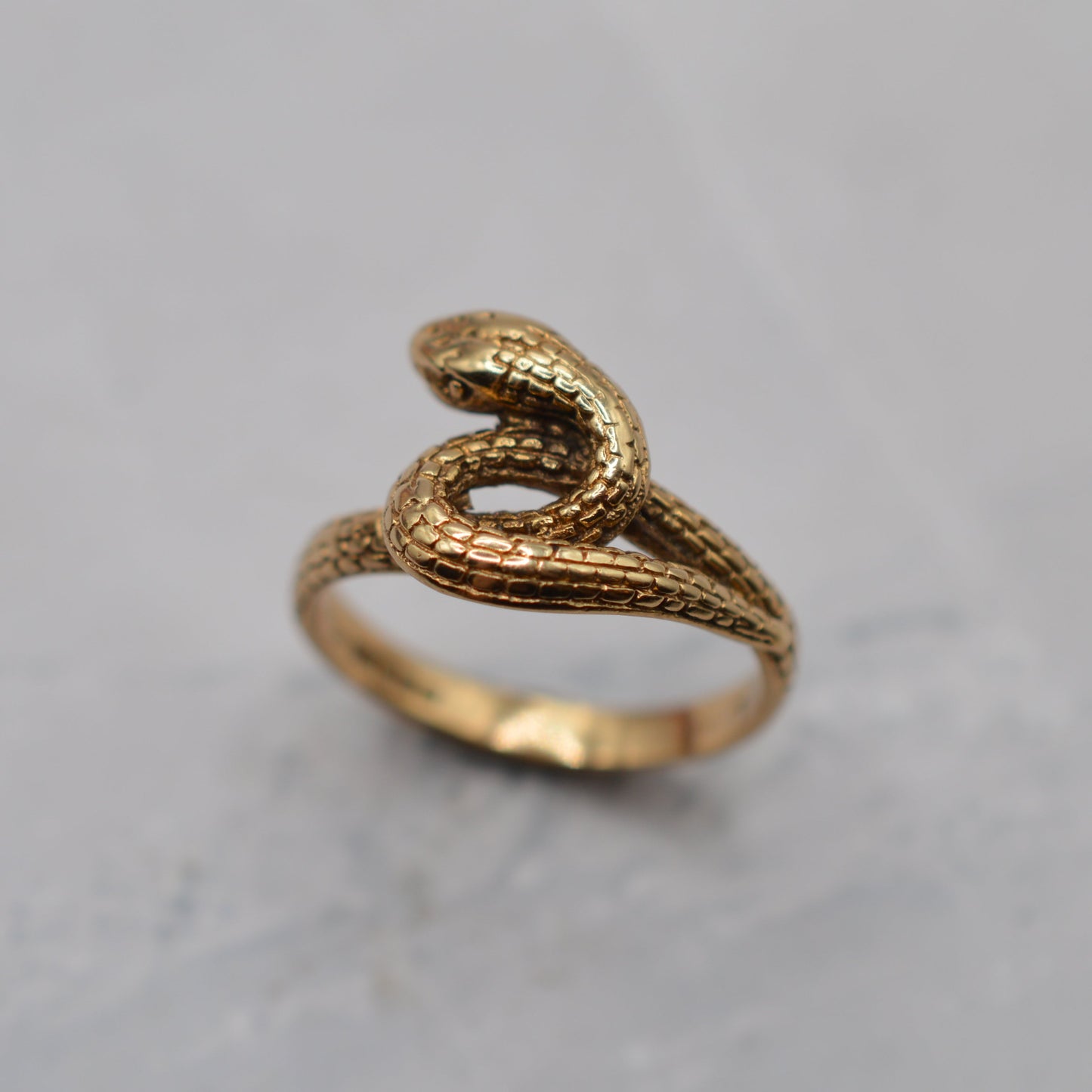 Chunky 9ct Gold Snake Ring