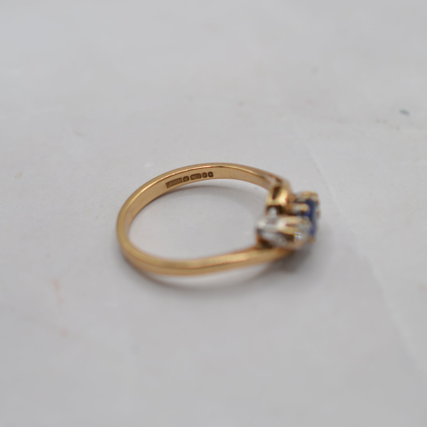 1990s 9ct Gold Sapphire & Diamond Trilogy Ring