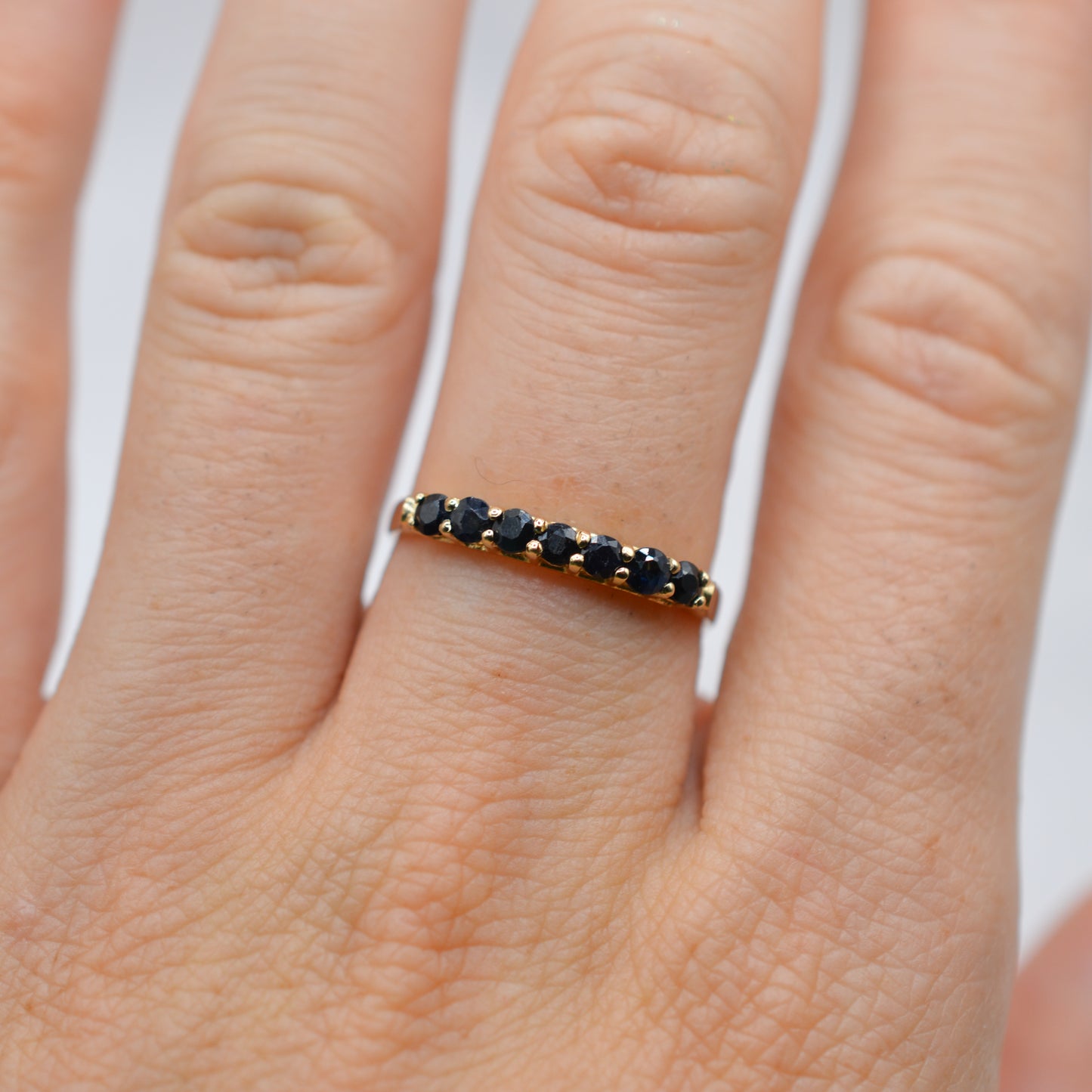1990s 9ct Gold Sapphire Seven-Stone Half-Eternity Ring