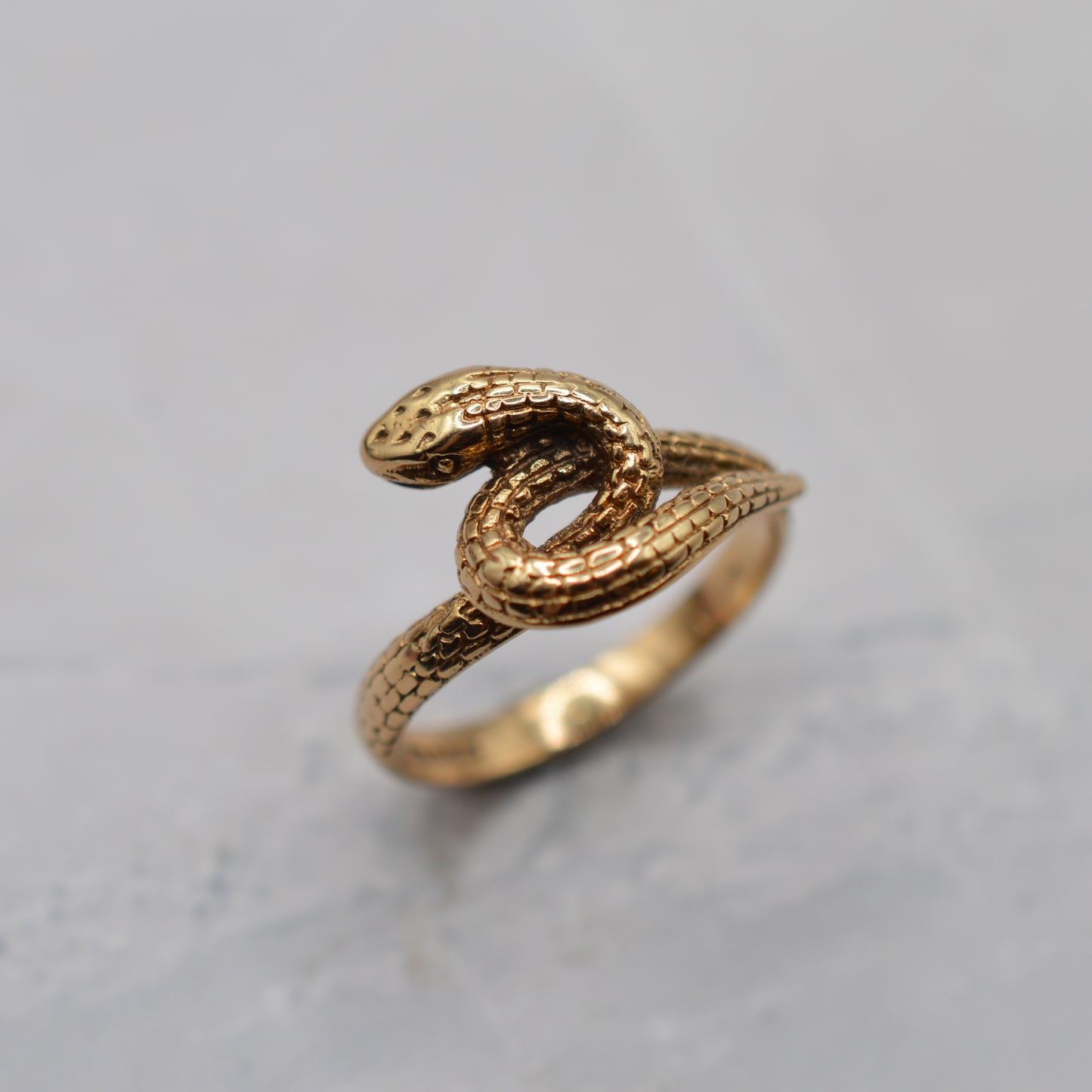 Chunky 9ct Gold Snake Ring