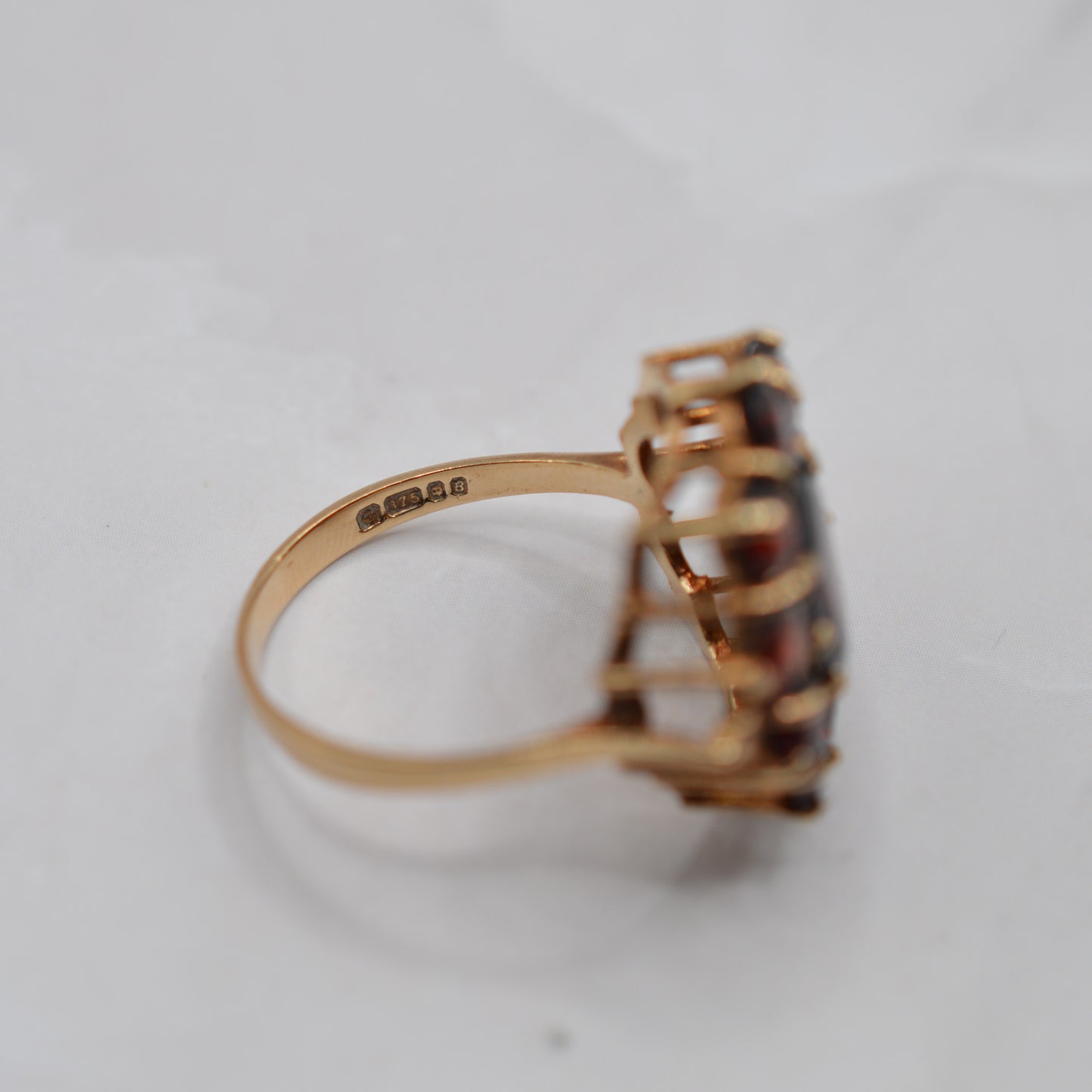 Chunky 1970s Vintage 9ct Gold Garnet Cluster Ring
