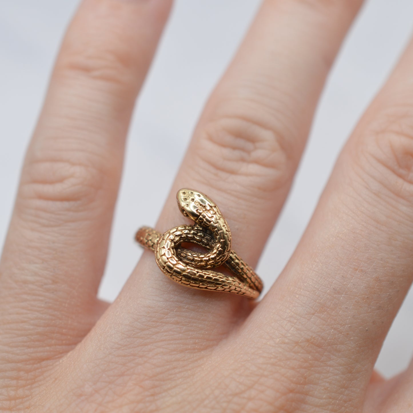 Chunky 9ct Gold Snake Ring