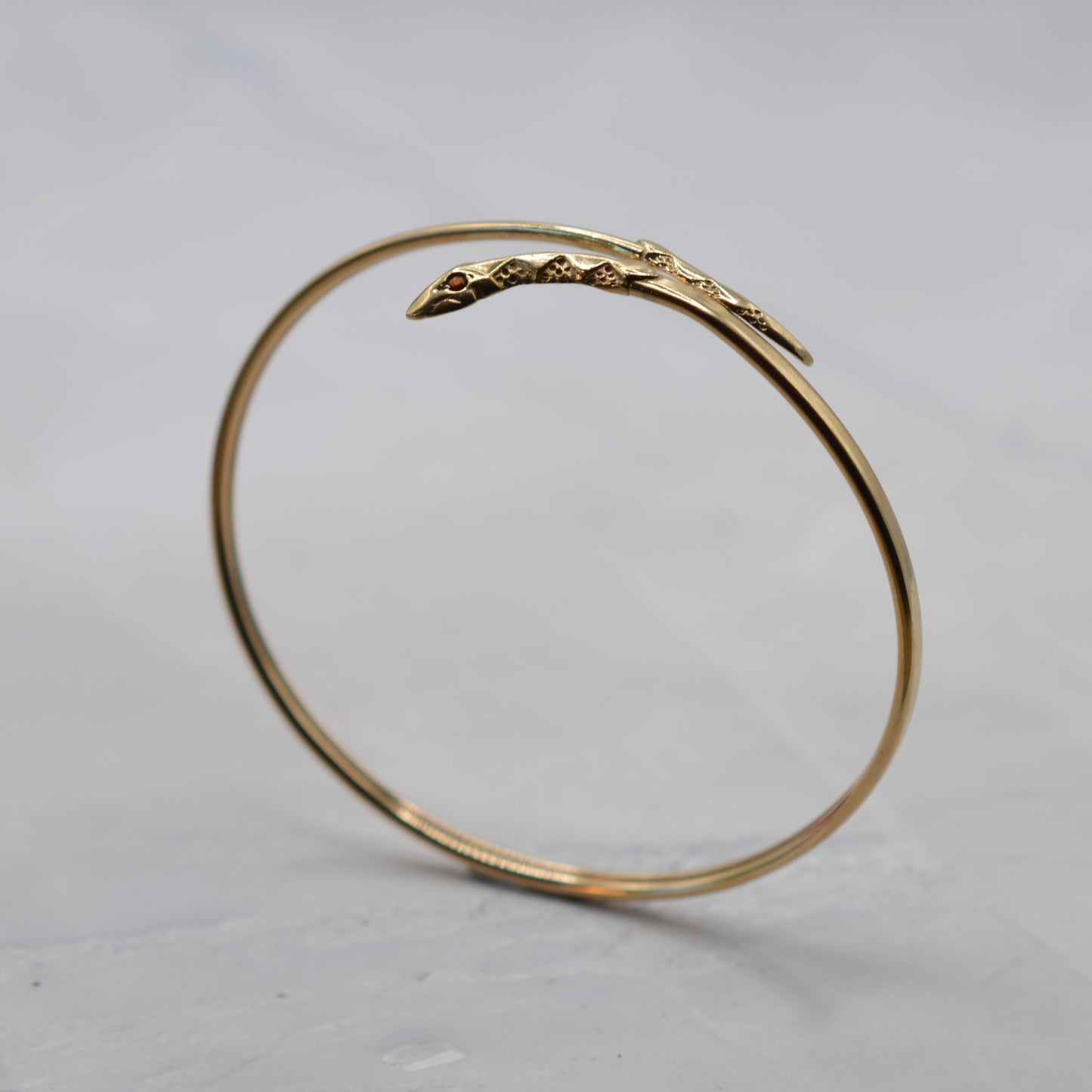 9ct Gold Garnet Snake Bracelet/Bangle