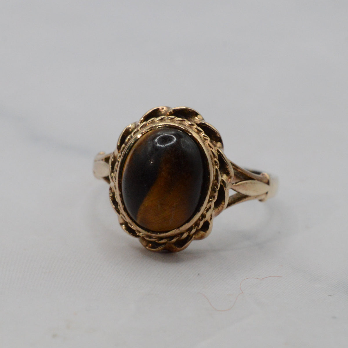 1970s Vintage 9ct Gold Tiger's Eye Ring
