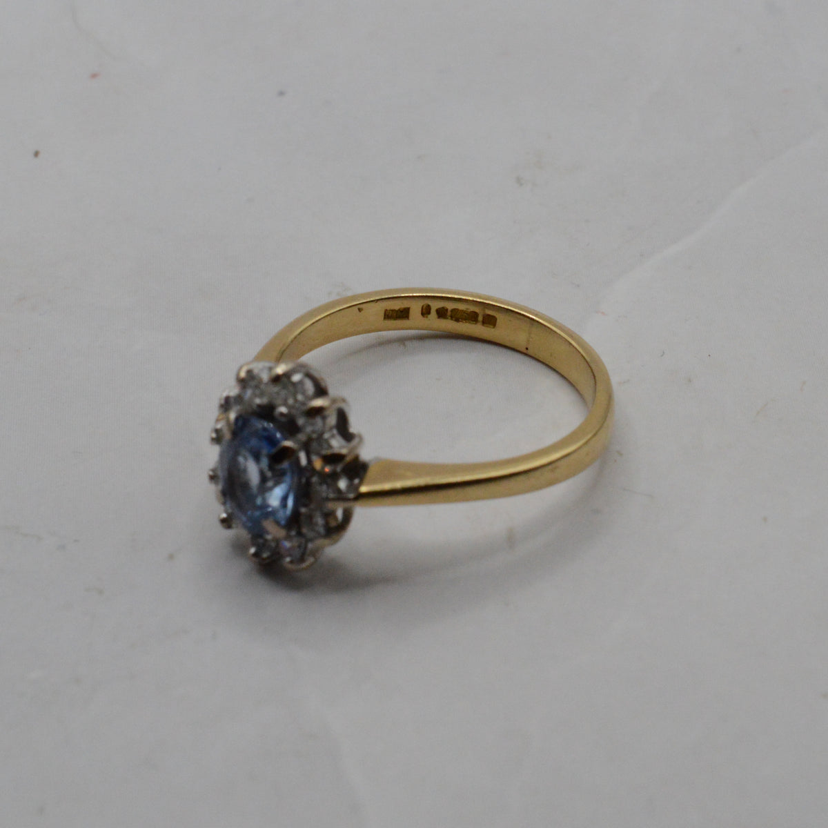 1990s 18ct Gold Sapphire & Diamond Cluster Ring