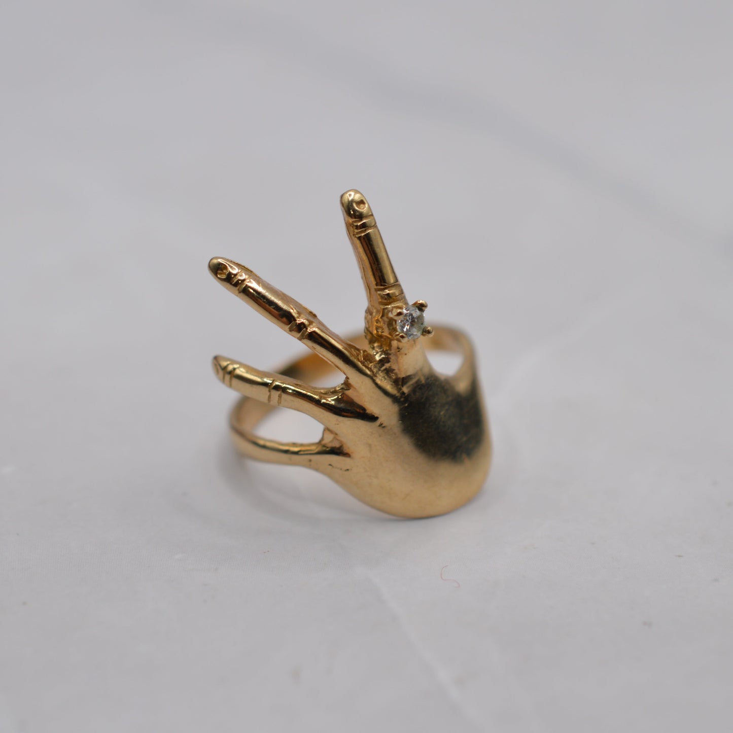 Chunky Y2K 9ct Gold Hand Statement Ring