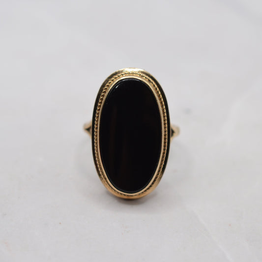 Chunky 9ct Gold Black Onyx Signet Ring