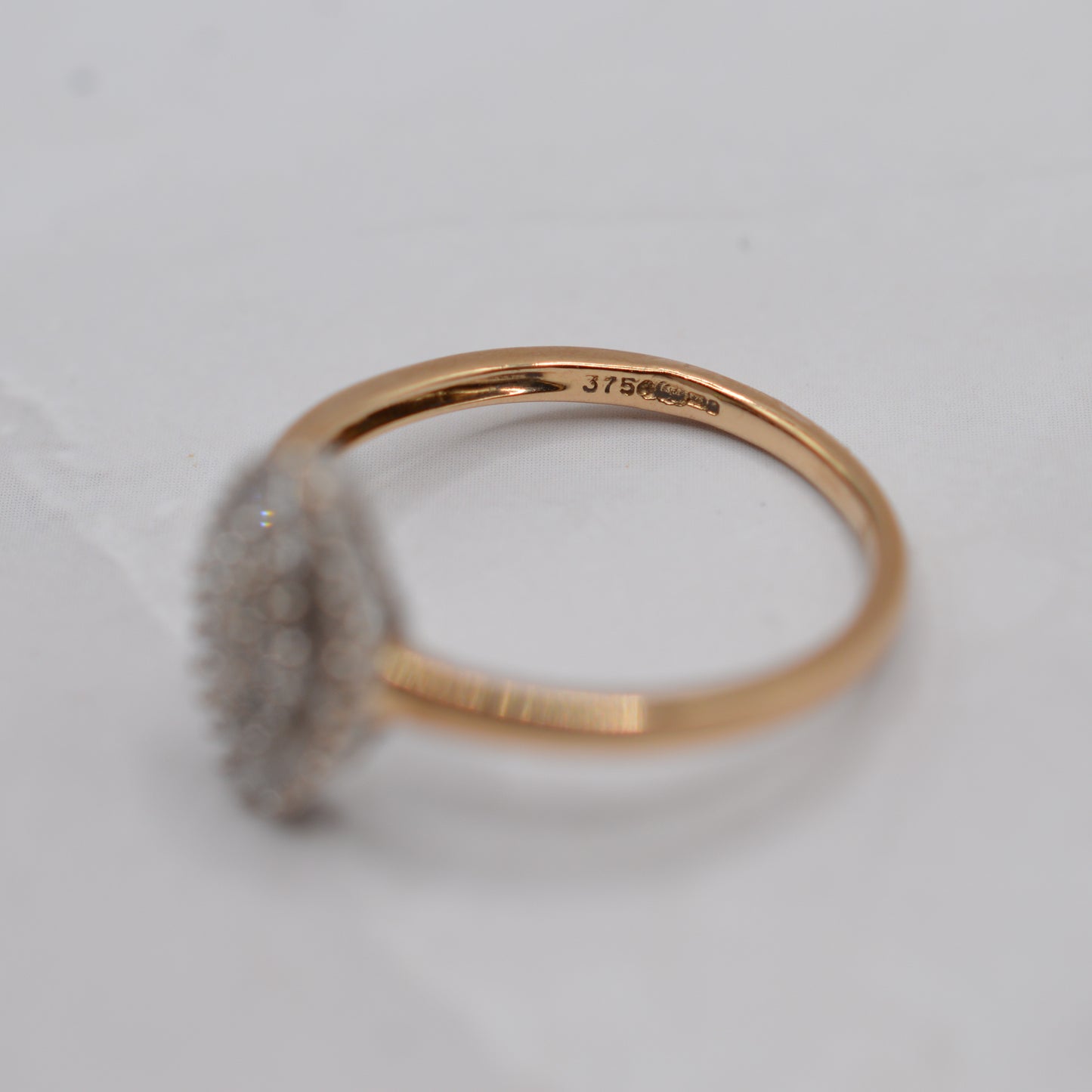 9ct Gold 0.25ct Diamond Navette Cluster Ring