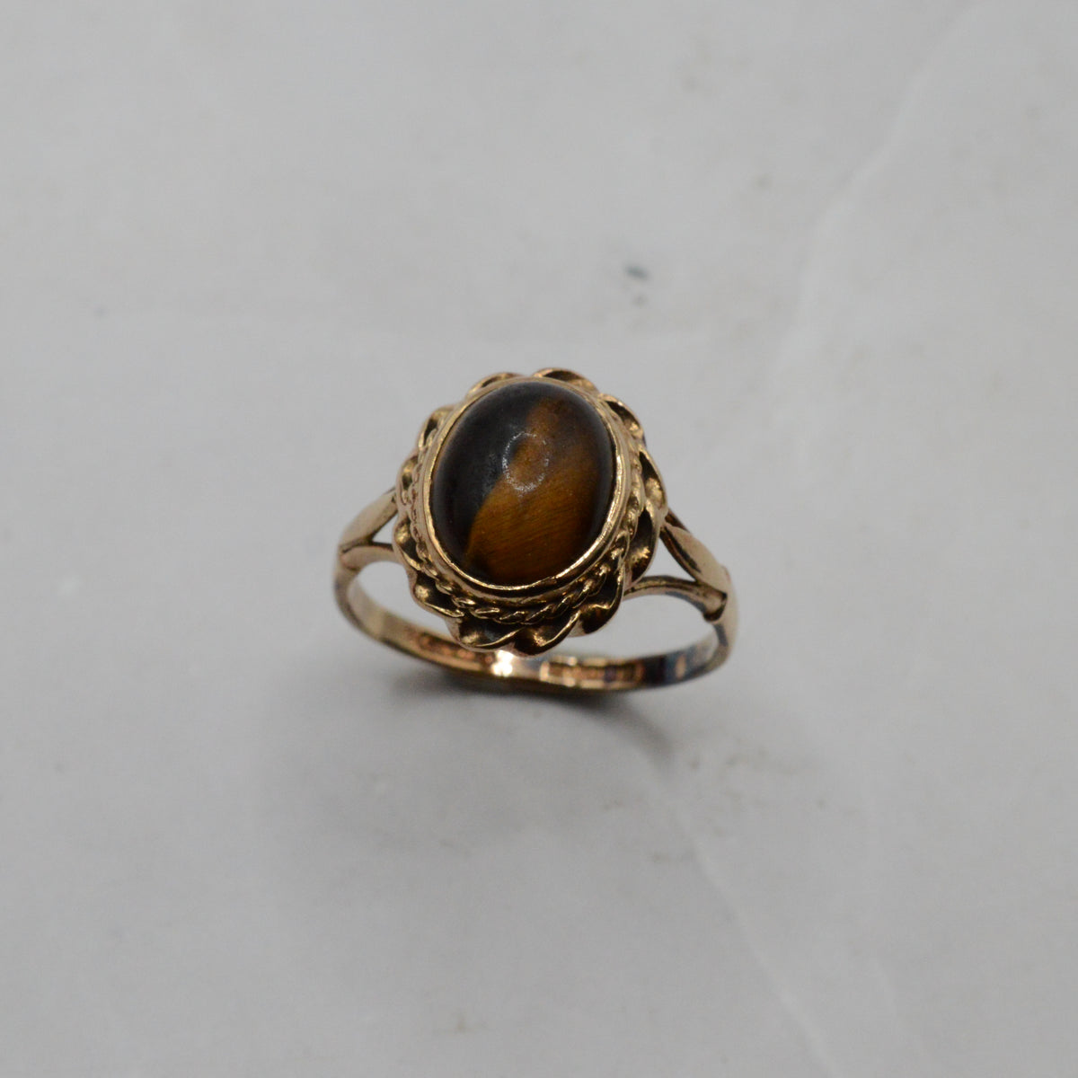 1970s Vintage 9ct Gold Tiger's Eye Ring