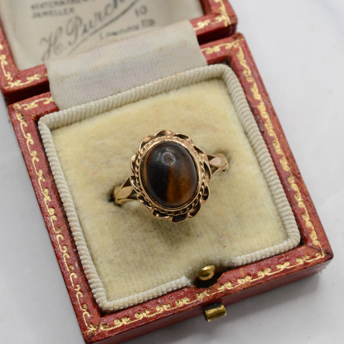 1970s Vintage 9ct Gold Tiger's Eye Ring