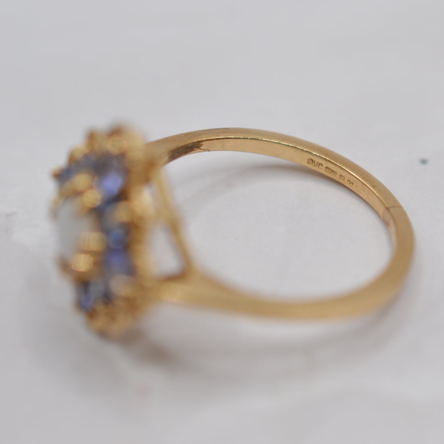 9ct Gold Opal & Tanzanite Cluster Ring
