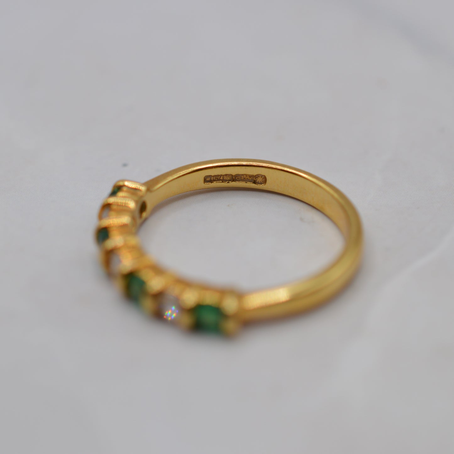 18ct Gold Emerald & Diamond Half-Eternity Ring