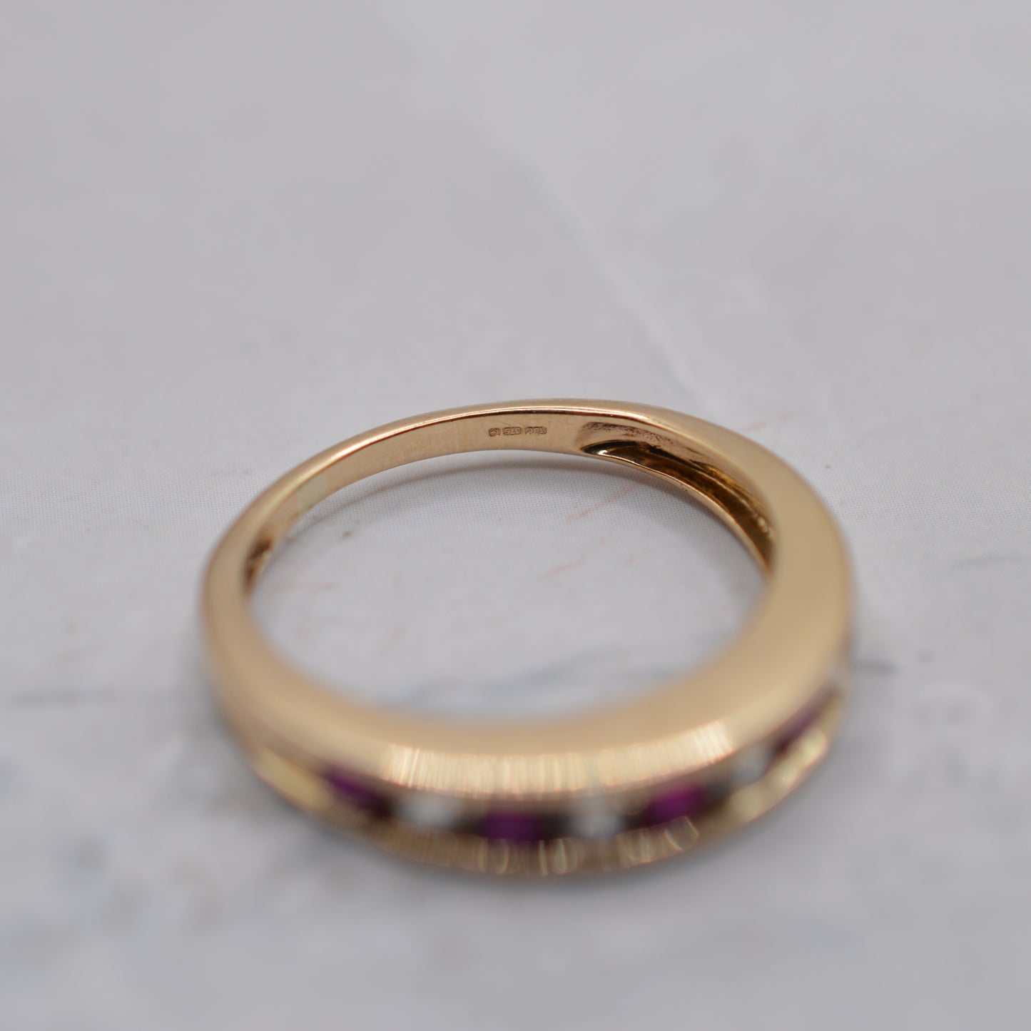 9ct Gold Ruby & Diamond Half-Eternity Ring