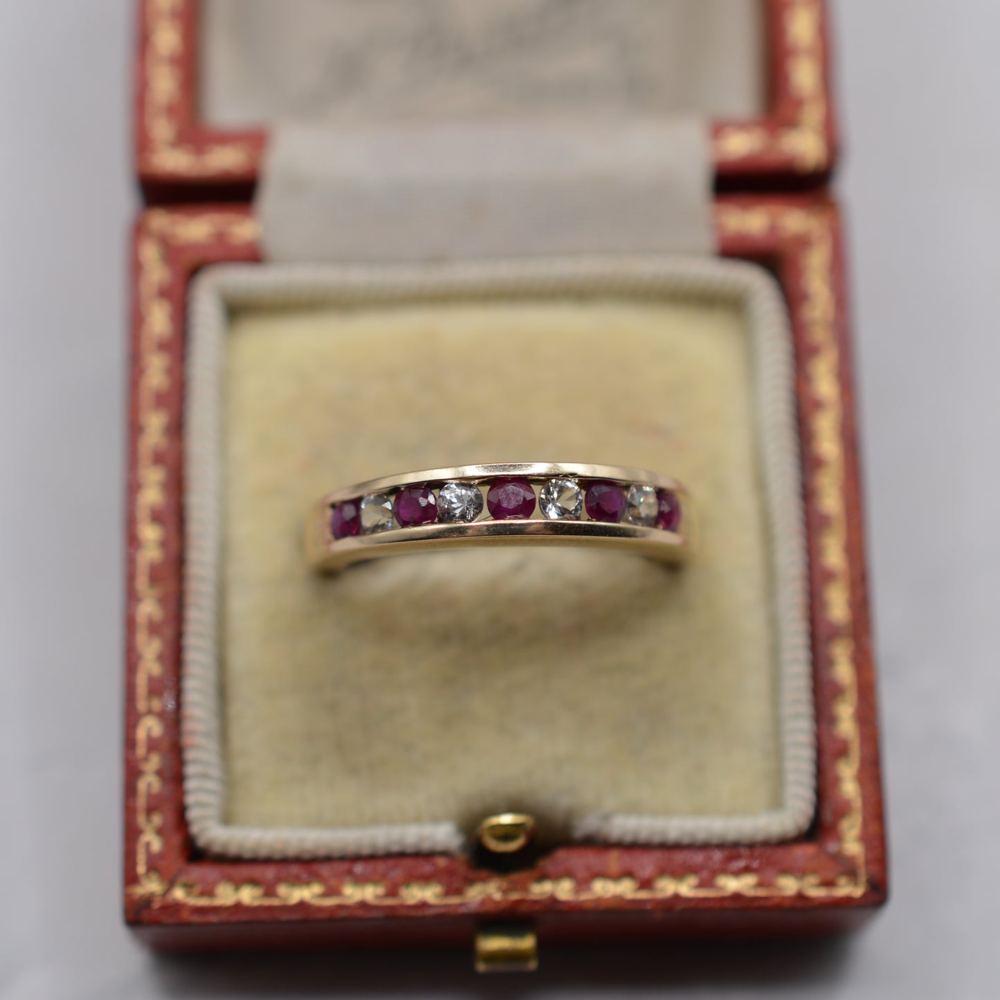 9ct Gold Ruby & Diamond Half-Eternity Ring