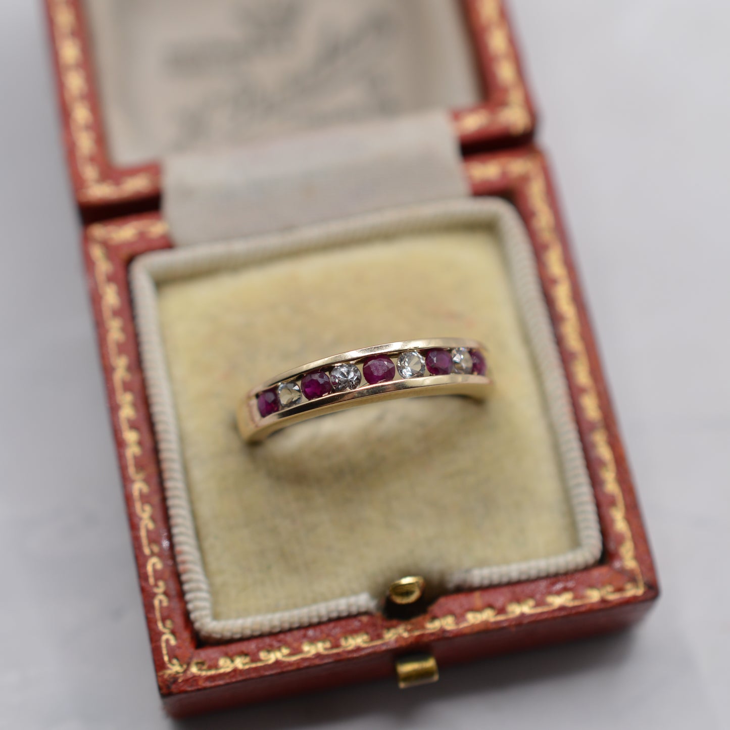 9ct Gold Ruby & Diamond Half-Eternity Ring