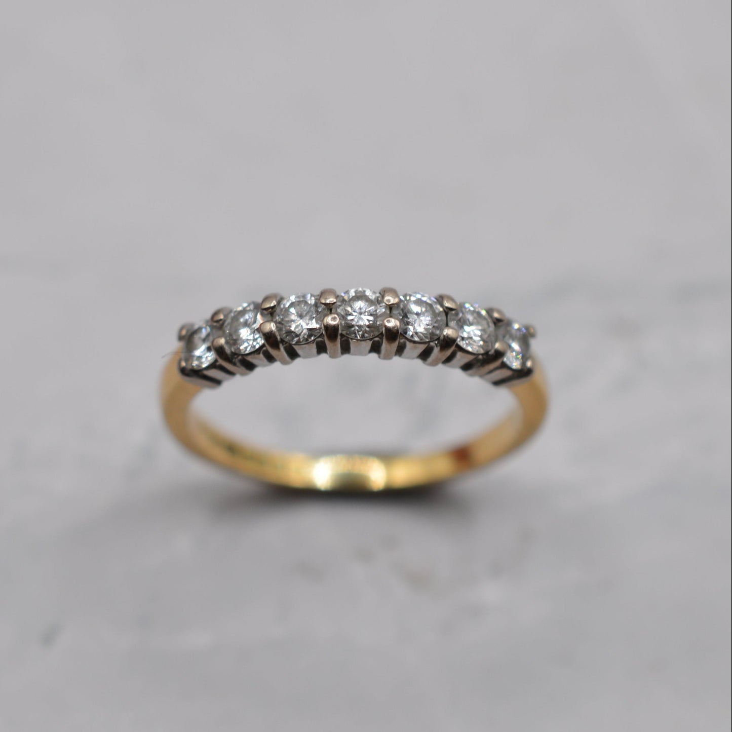 1990s 18ct Gold Diamond Seven-Stone Half-Eternity Ring