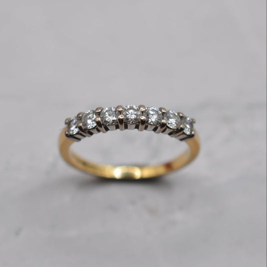 1990s 18ct Gold Diamond Seven-Stone Half-Eternity Ring