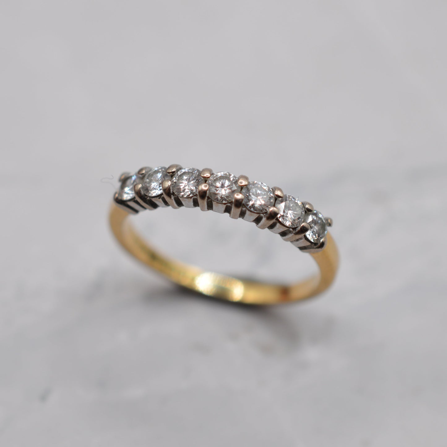 1990s 18ct Gold Diamond Seven-Stone Half-Eternity Ring