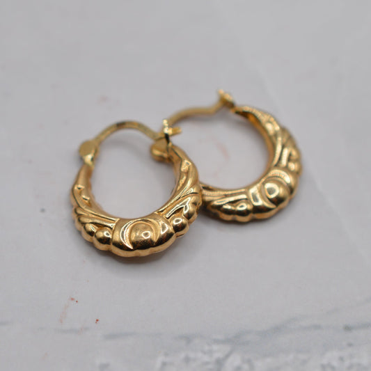 9ct Gold Boho-Inspired Hoop Earrings
