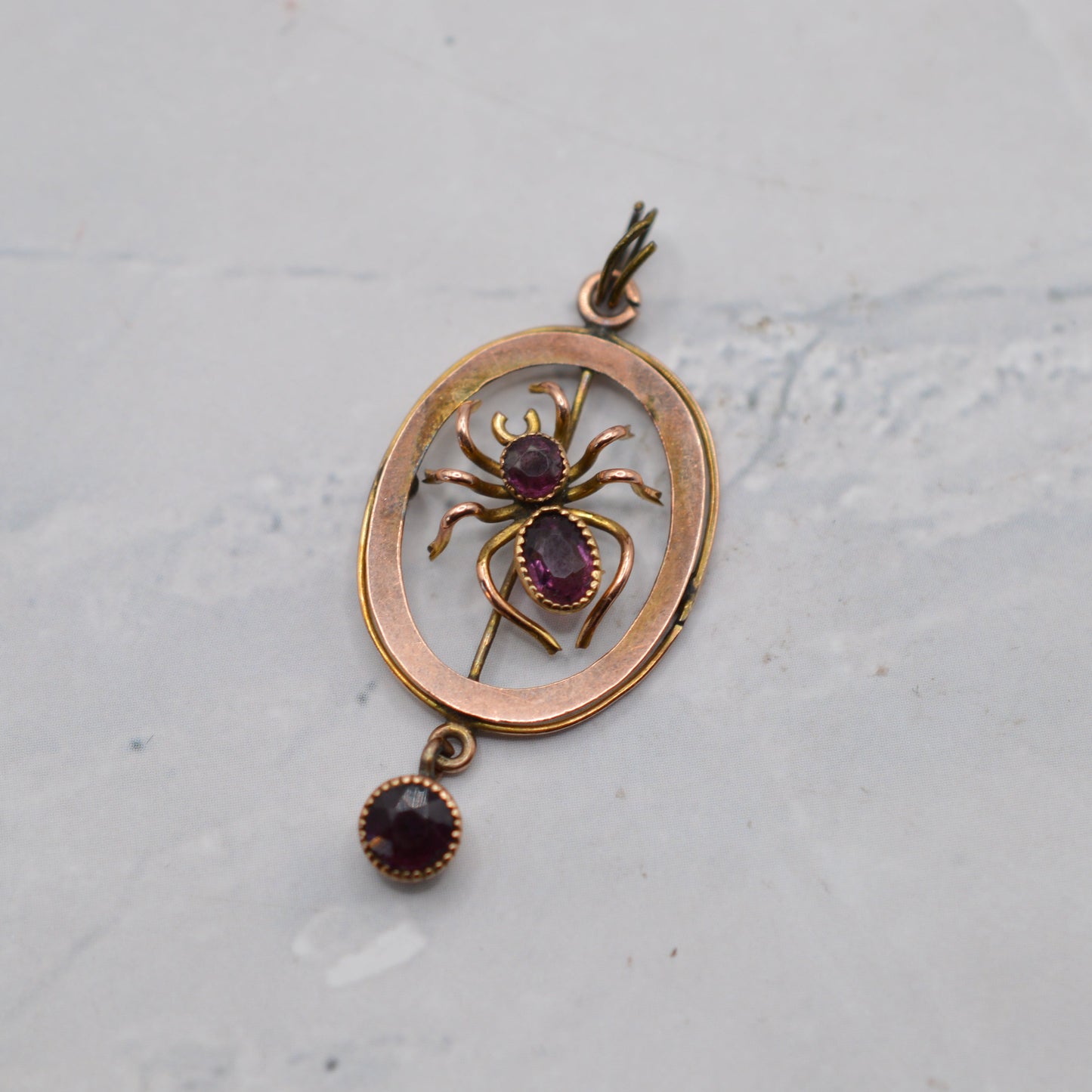 Antique Victorian 9ct Gold Spider Pendant