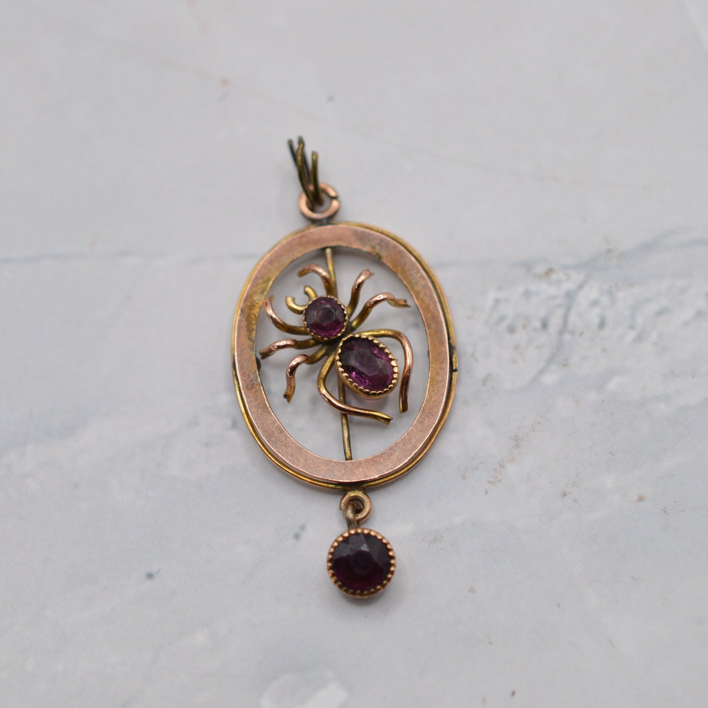 Antique Victorian 9ct Gold Spider Pendant