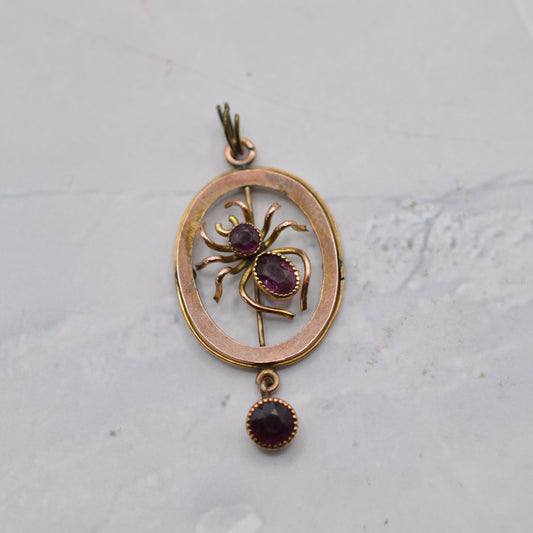 Antique Victorian 9ct Gold Spider Pendant